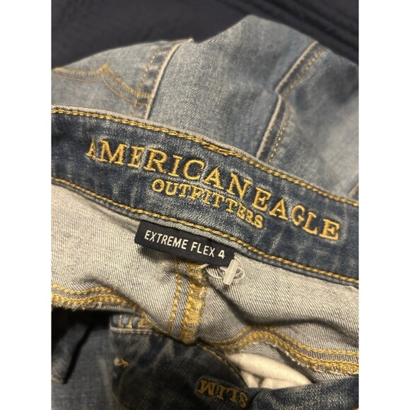 American Eagle Jeans Men's 34x34 Blue Distressed Slim Cut Stretchy Medium Wash - Picture 5 of 8